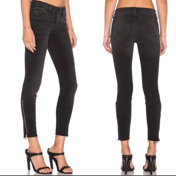 MOTHER Looker Zip Fray Jeans Wait Until Dark Size 25 - Picture 3 of 10